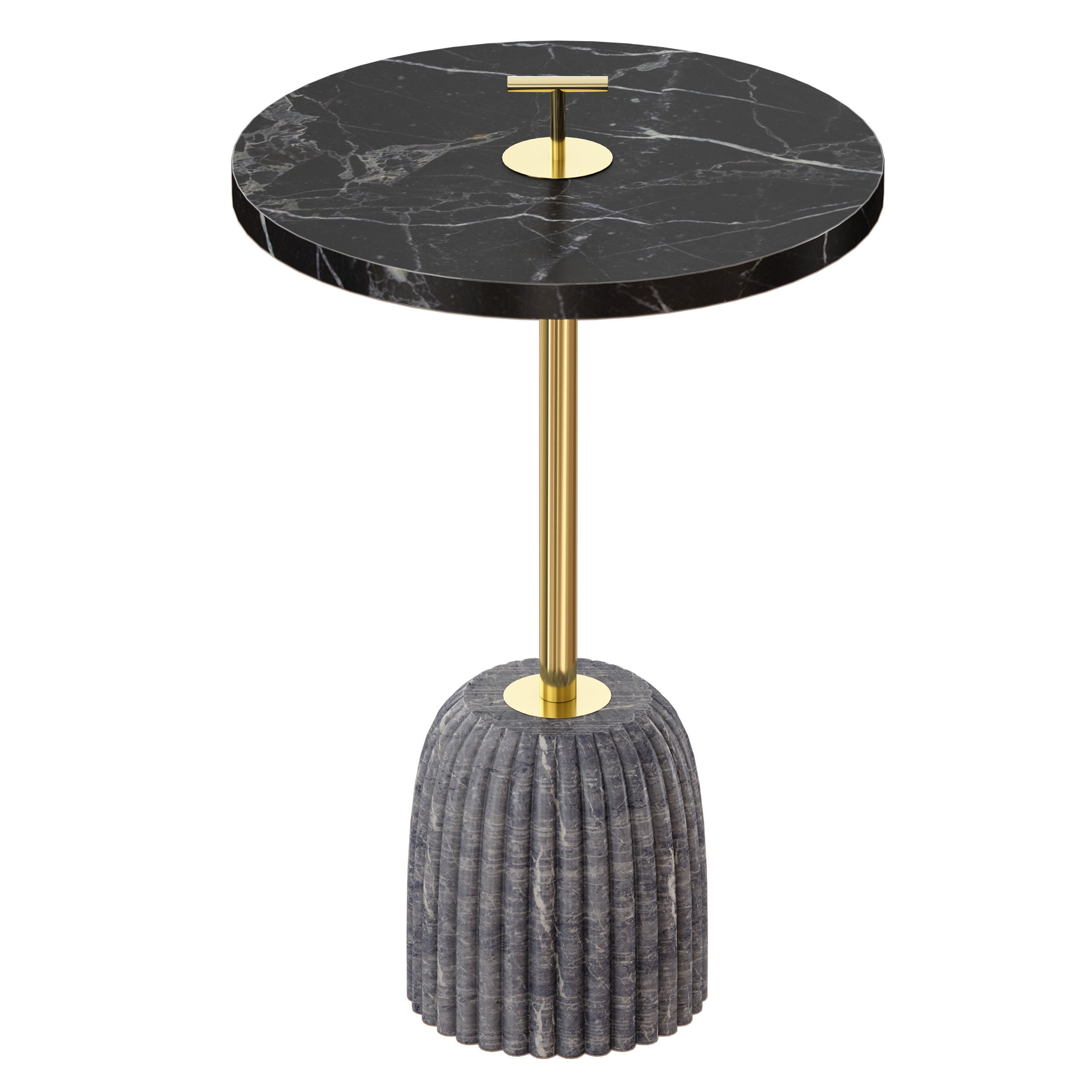 Leni Carved Marble Drink Table Crate and Barrel 3D model_1