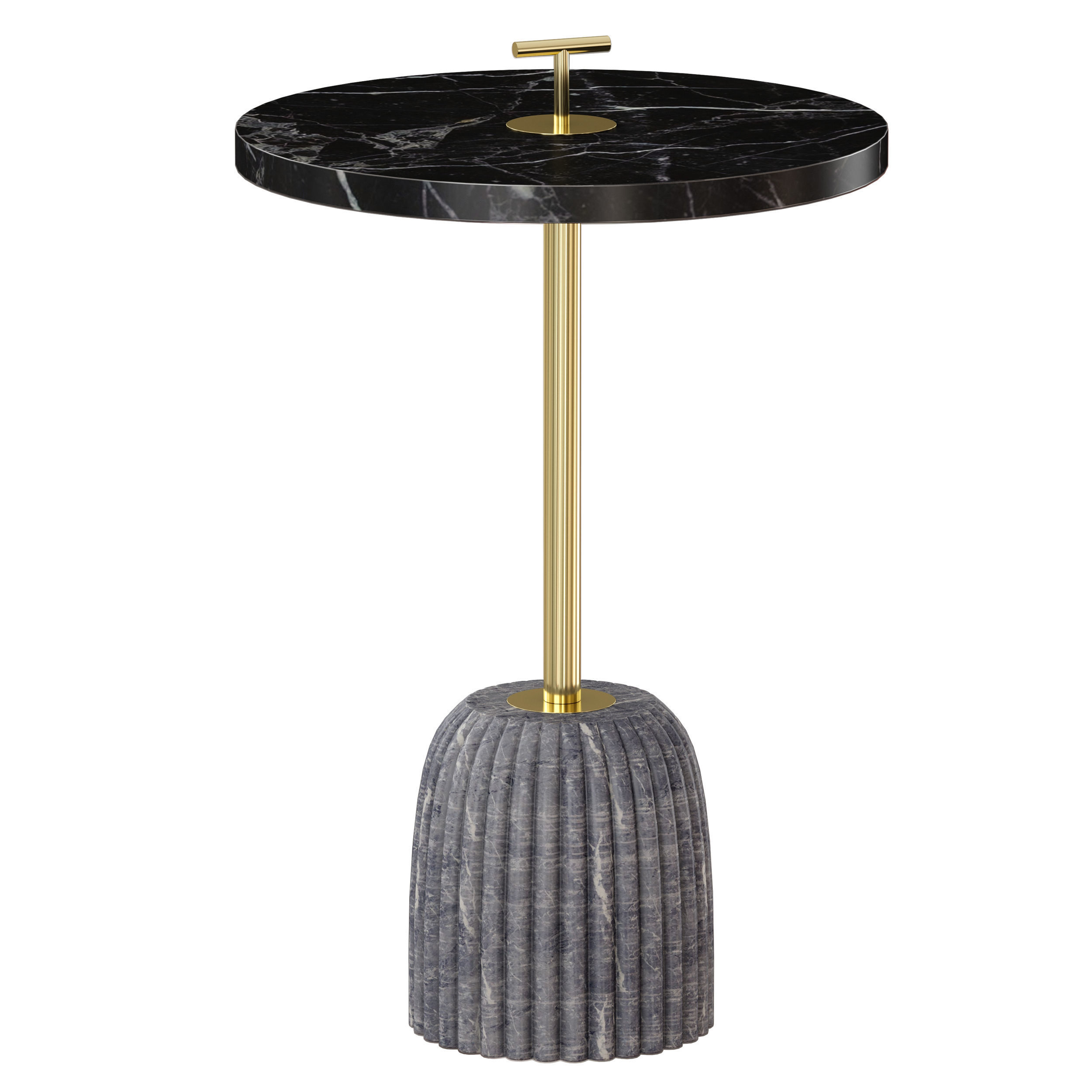 Leni Carved Marble Drink Table Crate and Barrel 3D model_2