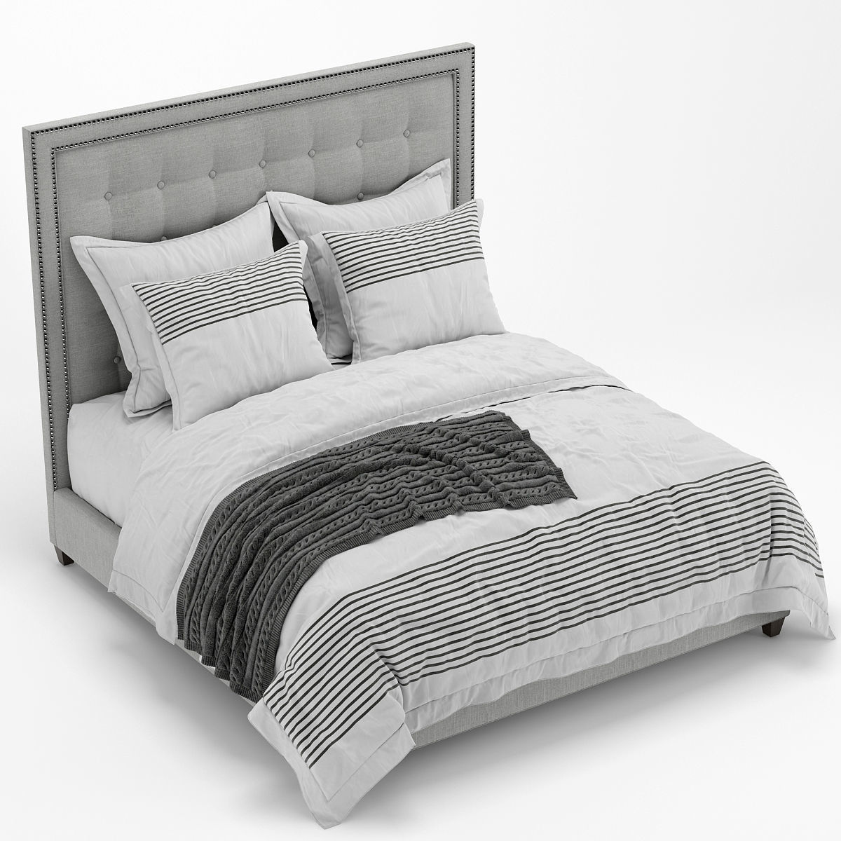 Arhaus felix tufted bed 3D model_2
