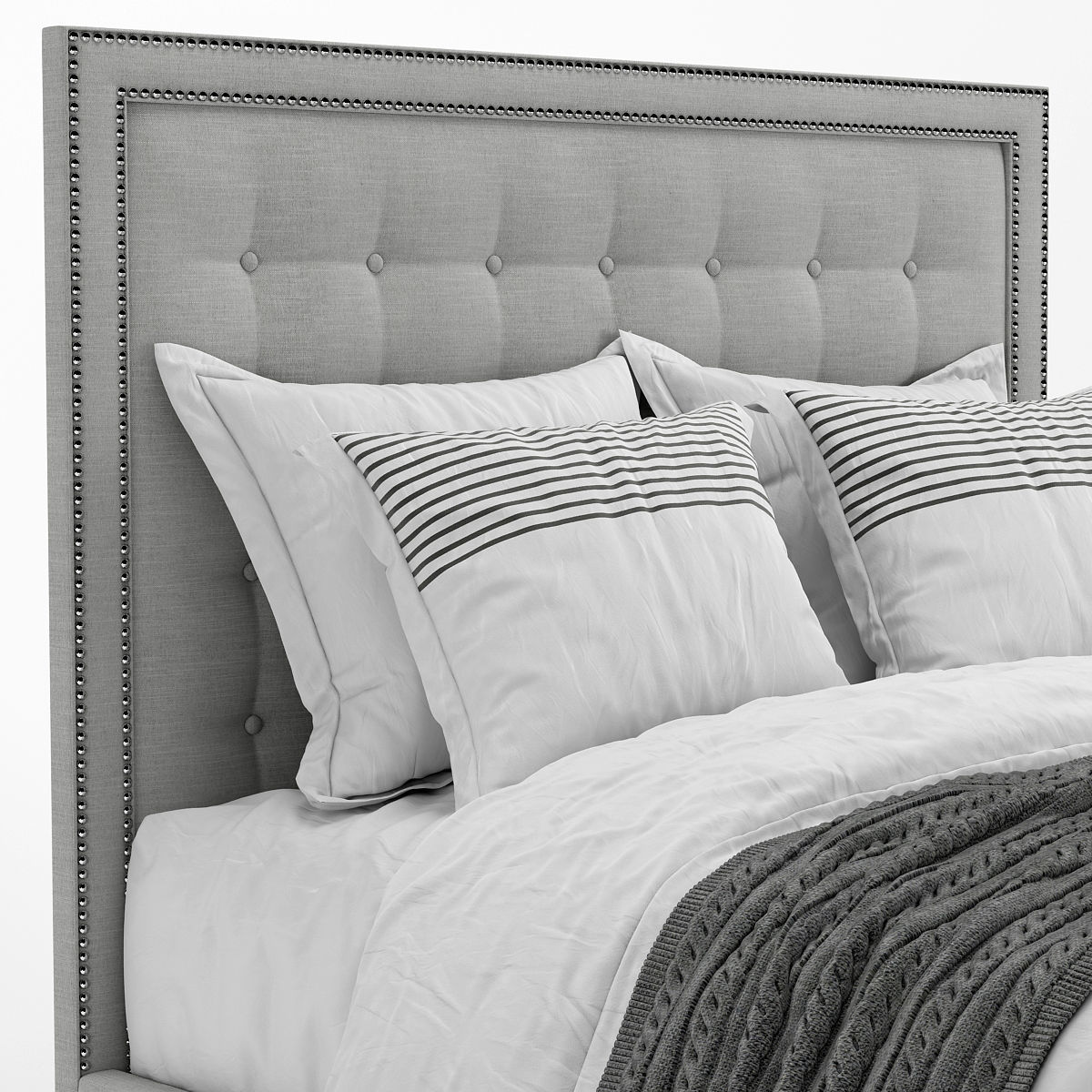 Arhaus felix tufted bed 3D model_3