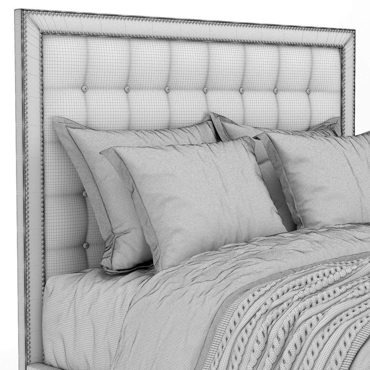 Arhaus felix tufted bed 3D model_5
