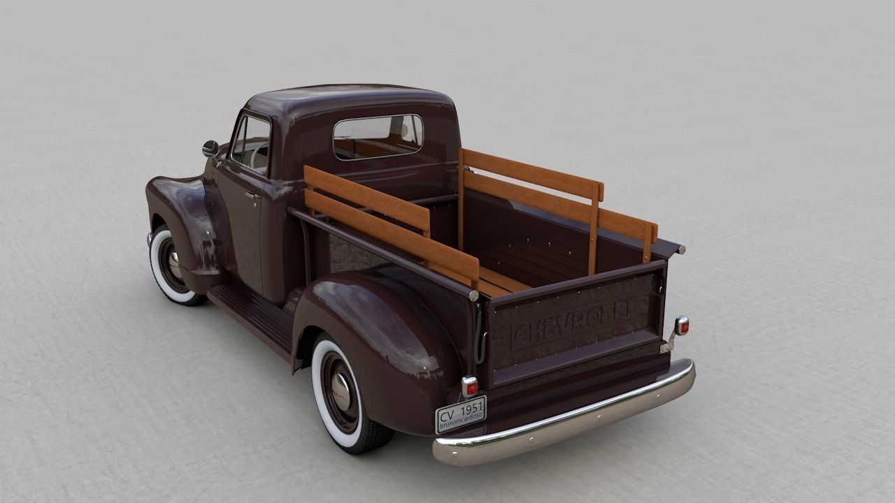 CHEVY 3100 PICKUP 1951 3D model_7
