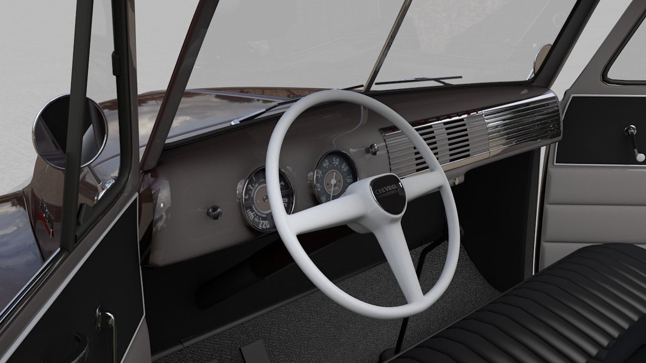 CHEVY 3100 PICKUP 1951 3D model_11