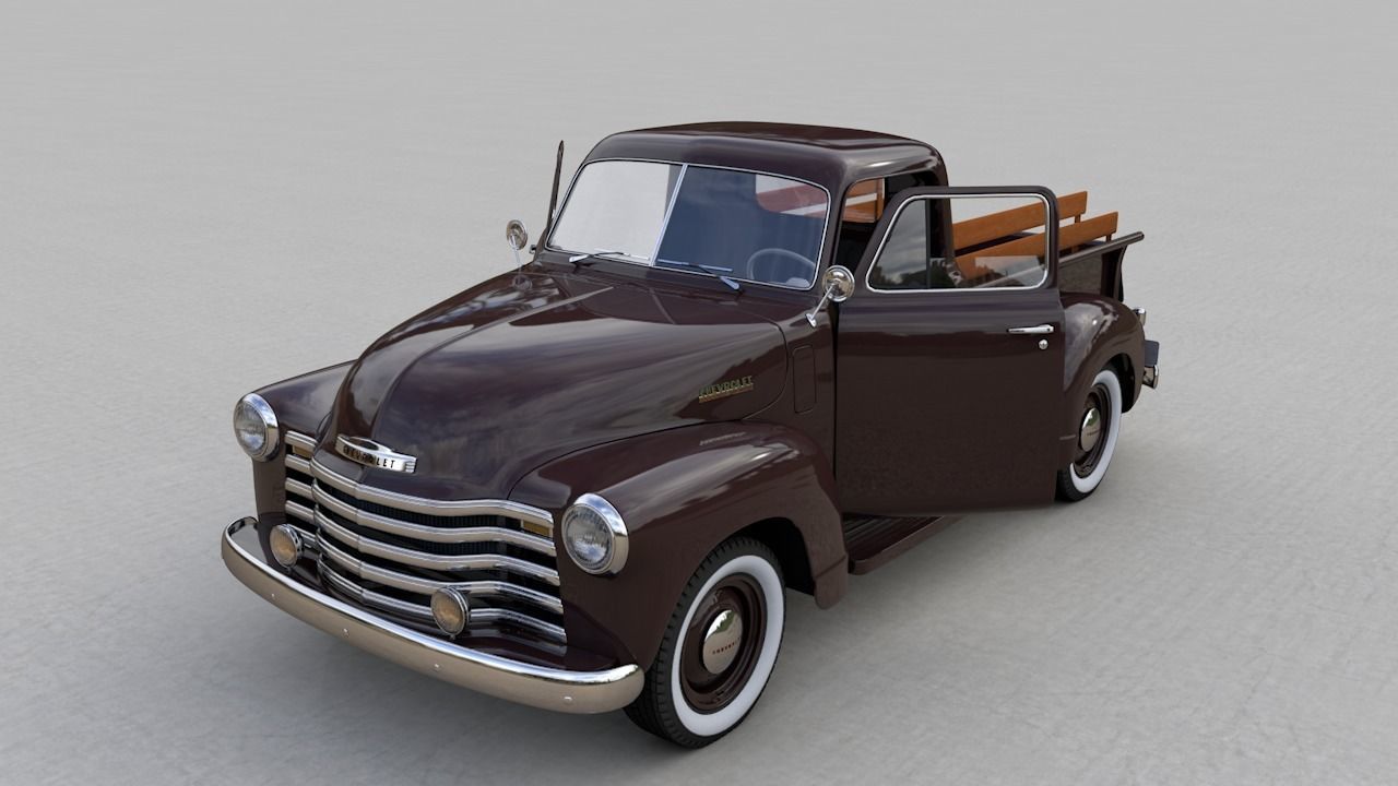 CHEVY 3100 PICKUP 1951 3D model_2