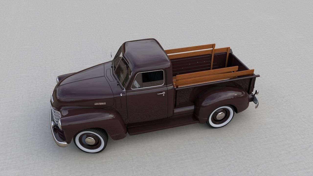 CHEVY 3100 PICKUP 1951 3D model_8