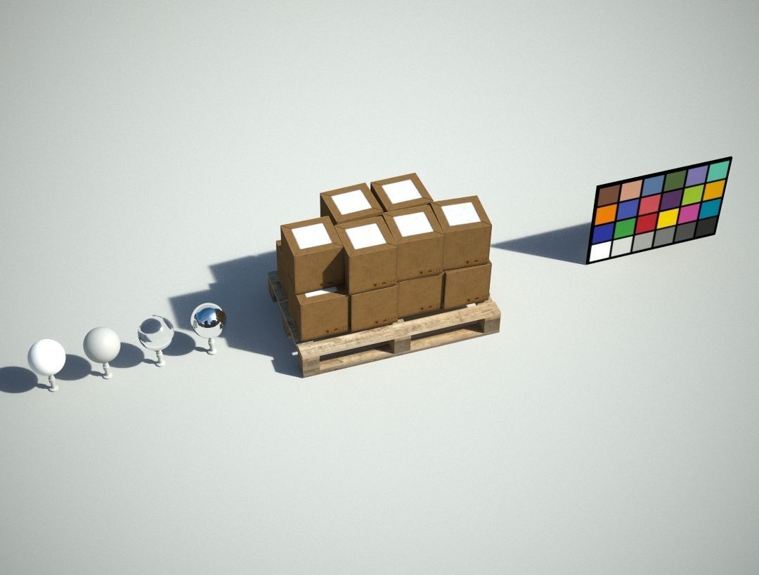 Pallet and Boxes Low-poly 3D model_3