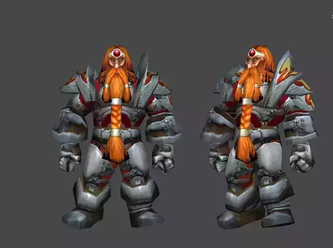 Dwarf Warrior Low-poly 3d animated model Low-poly 3D model