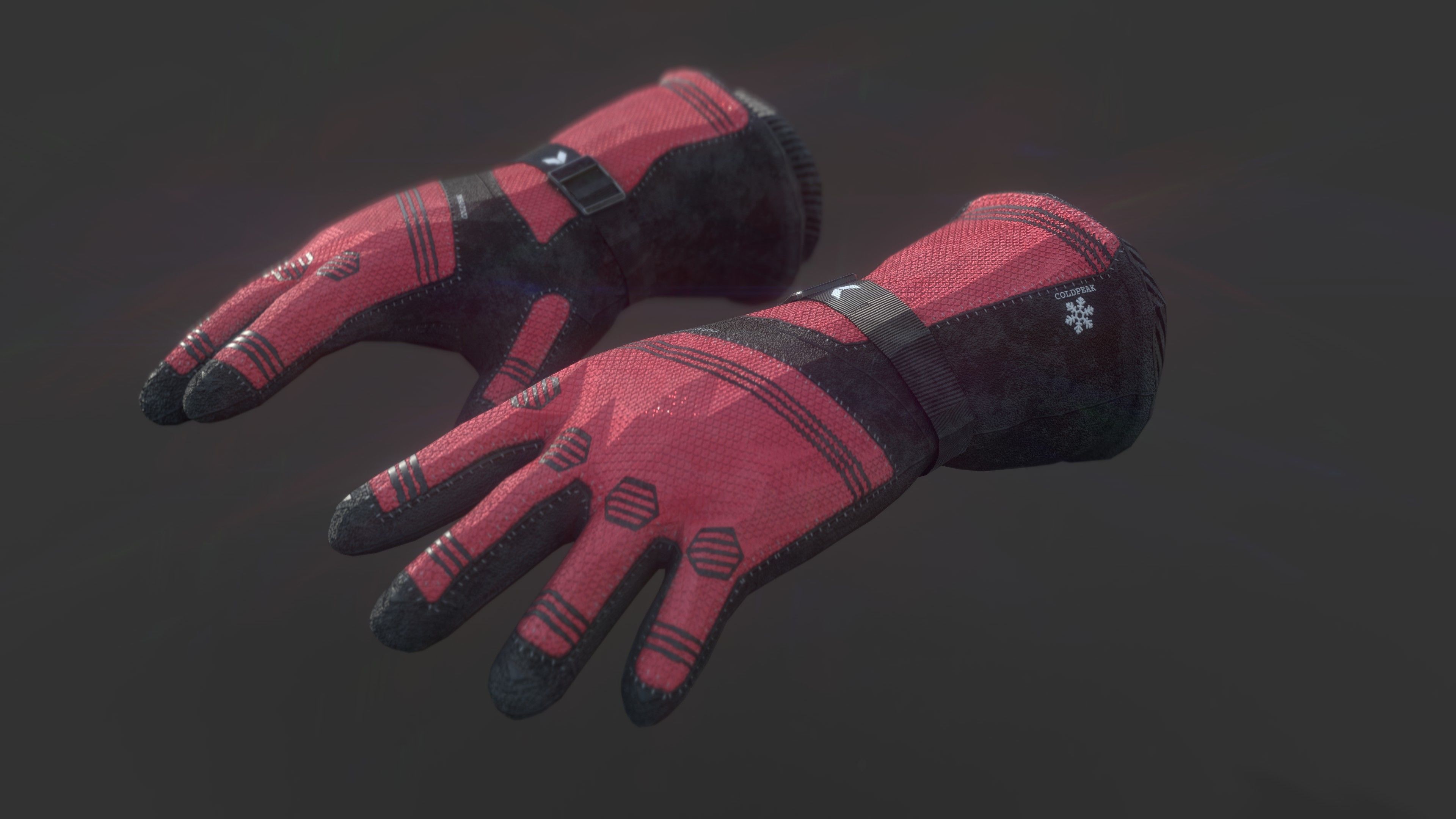 SKI GLOVES Low-poly 3D model_2