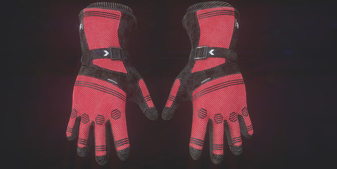 SKI GLOVES Low-poly 3D model