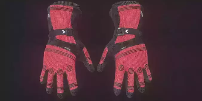 SKI GLOVES Low-poly 3D model