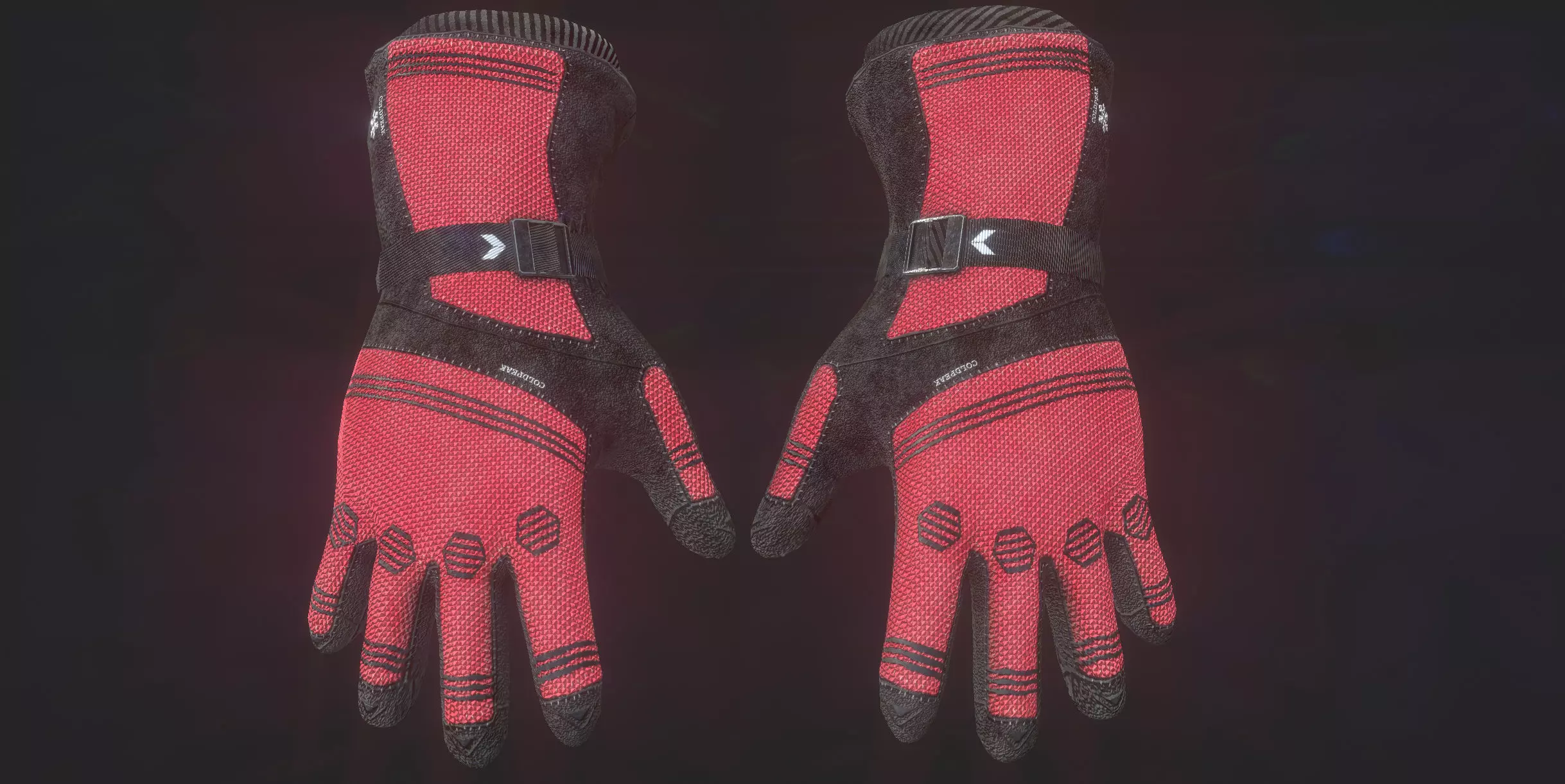SKI GLOVES Low-poly 3D model_0