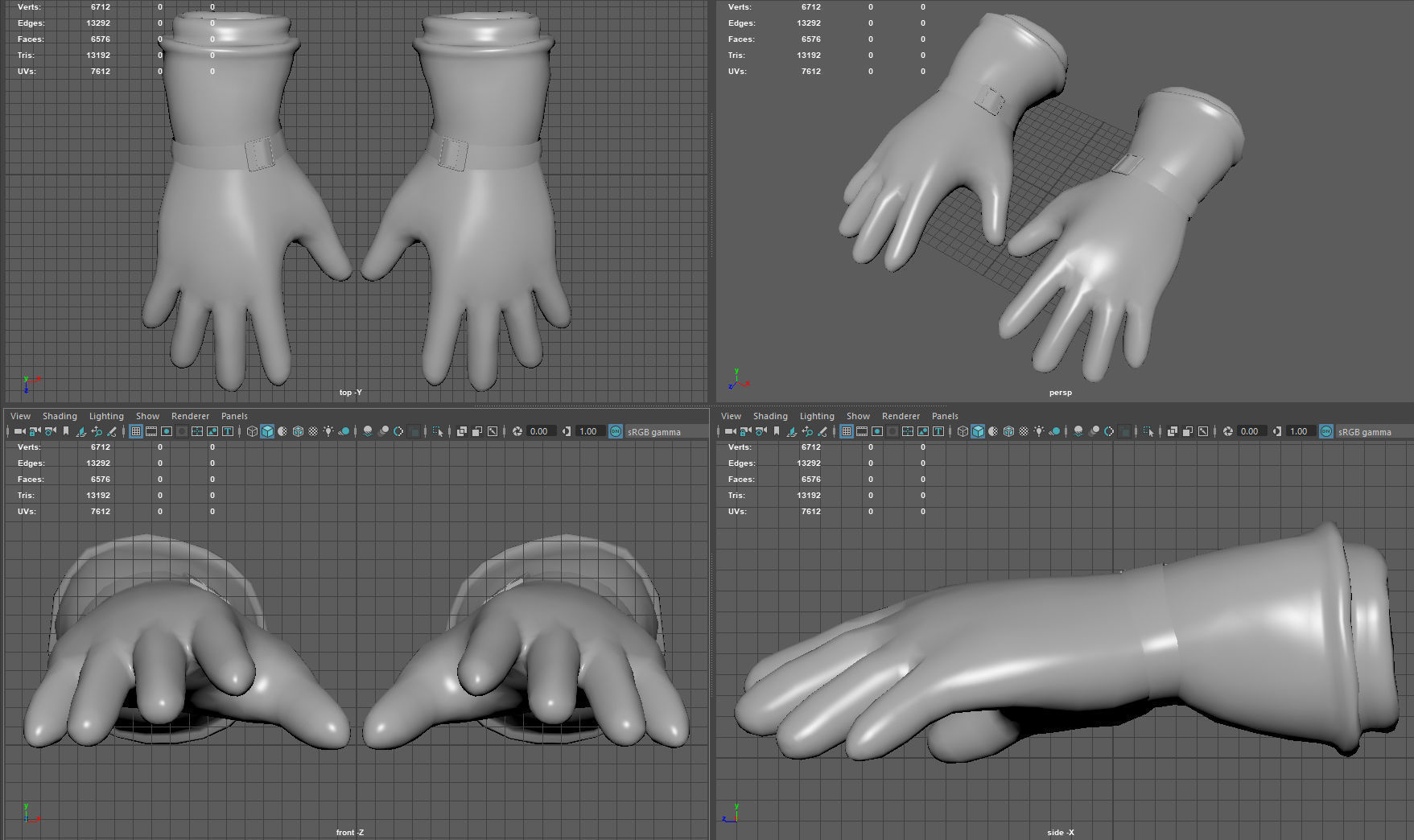 SKI GLOVES Low-poly 3D model_10