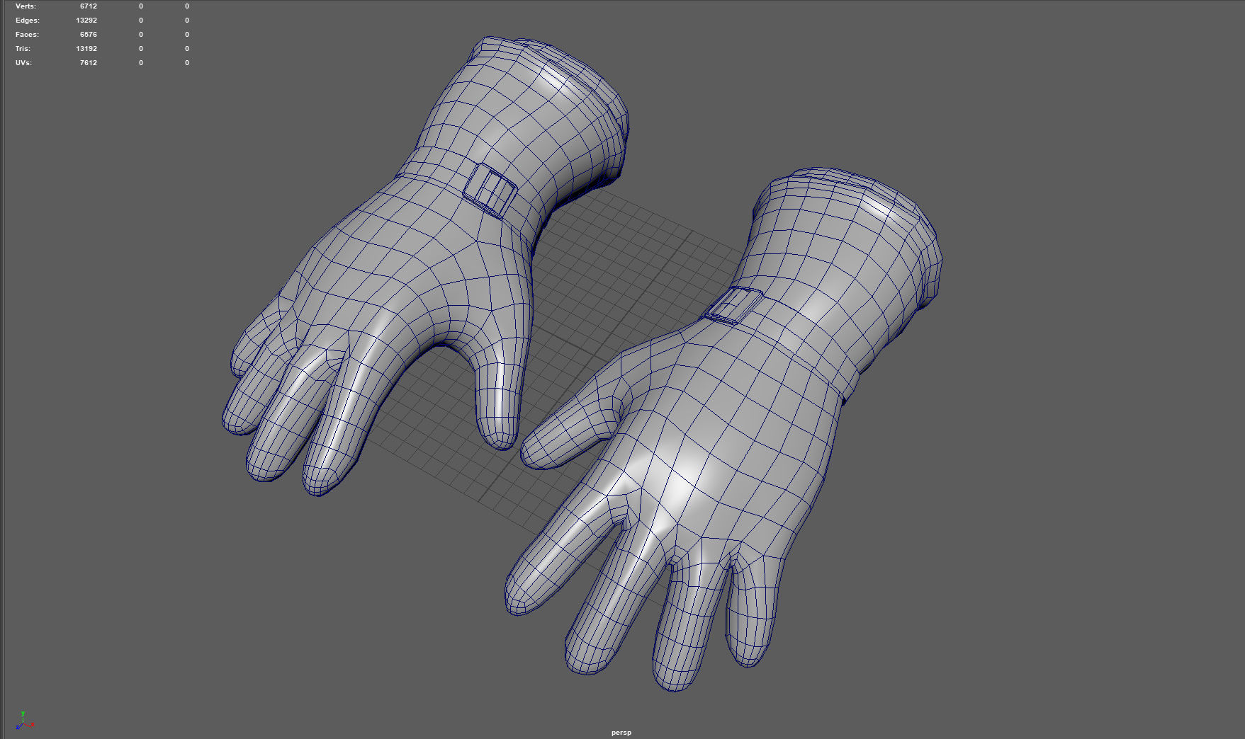 SKI GLOVES Low-poly 3D model_8