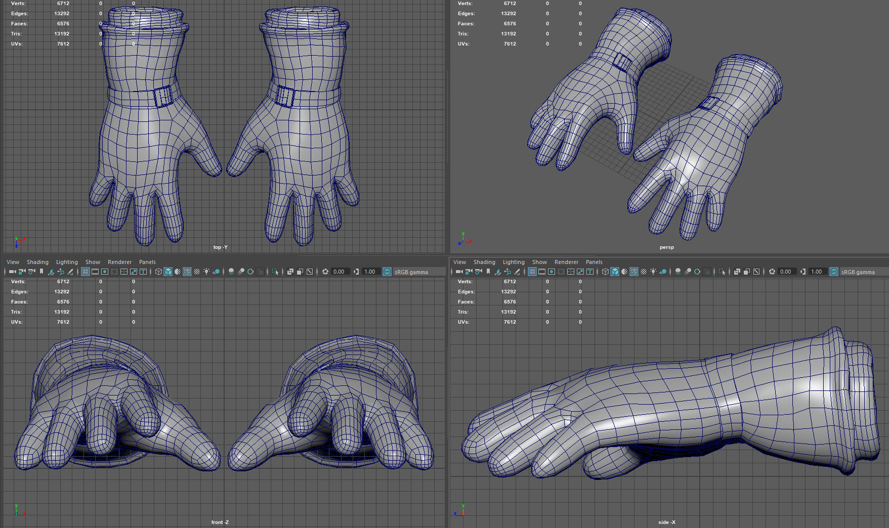 SKI GLOVES Low-poly 3D model_11