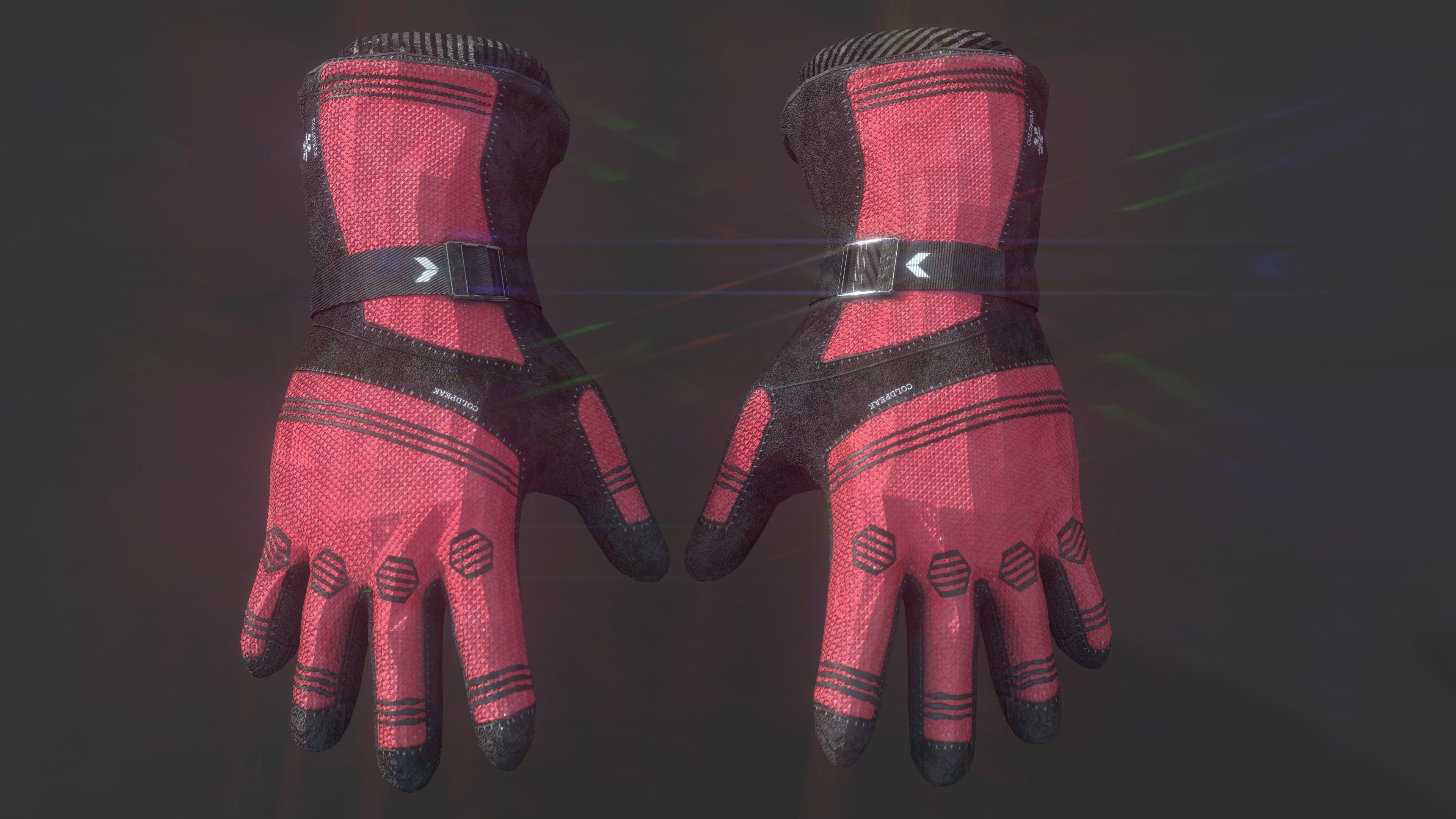 SKI GLOVES Low-poly 3D model_3