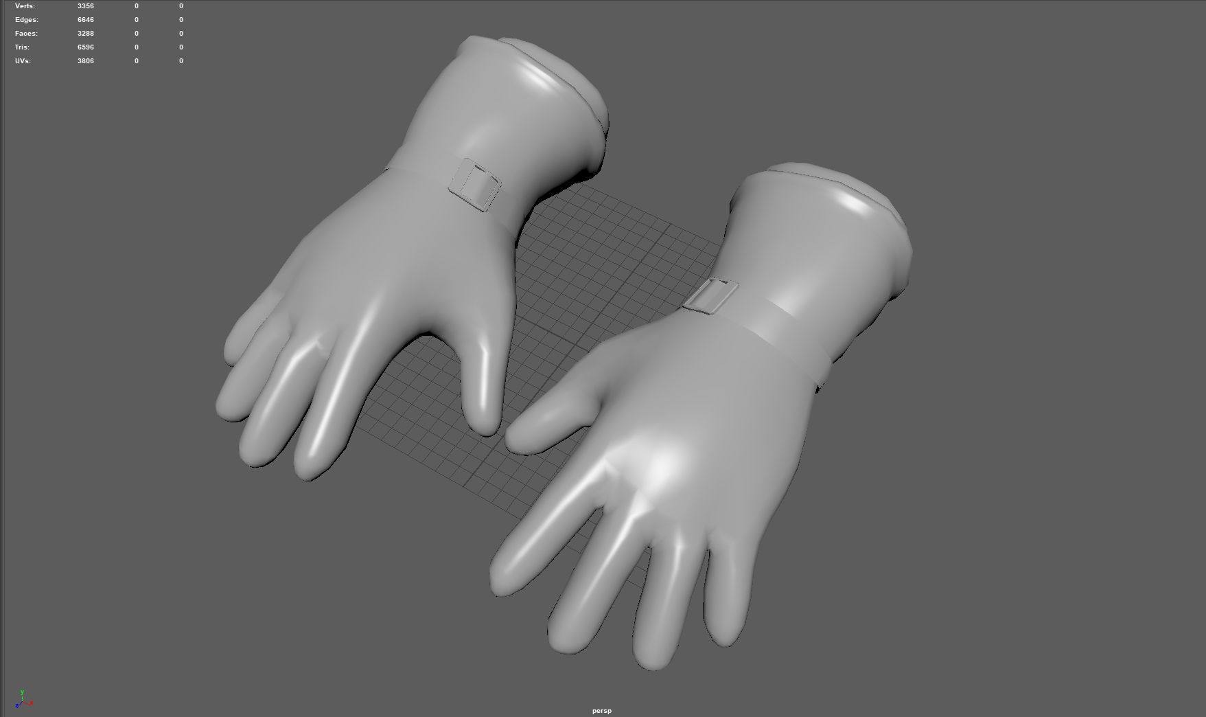 SKI GLOVES Low-poly 3D model_7