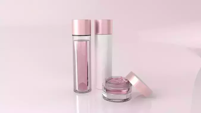 Cosmetic Bottle Set 3D model