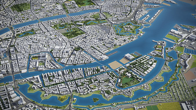 Copenhagen Low-poly 3D model 4
