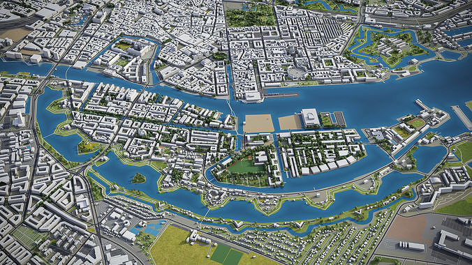 Copenhagen Low-poly 3D model 7