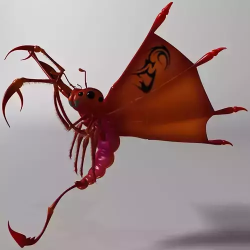 Flying scorpion Rigged Low-poly 3D model