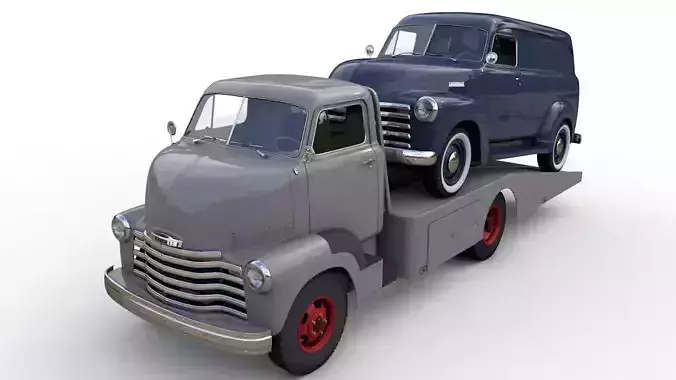 CHEVY COE TOW TRUCK 1949 and 3100 PANEL TRUCK 1951