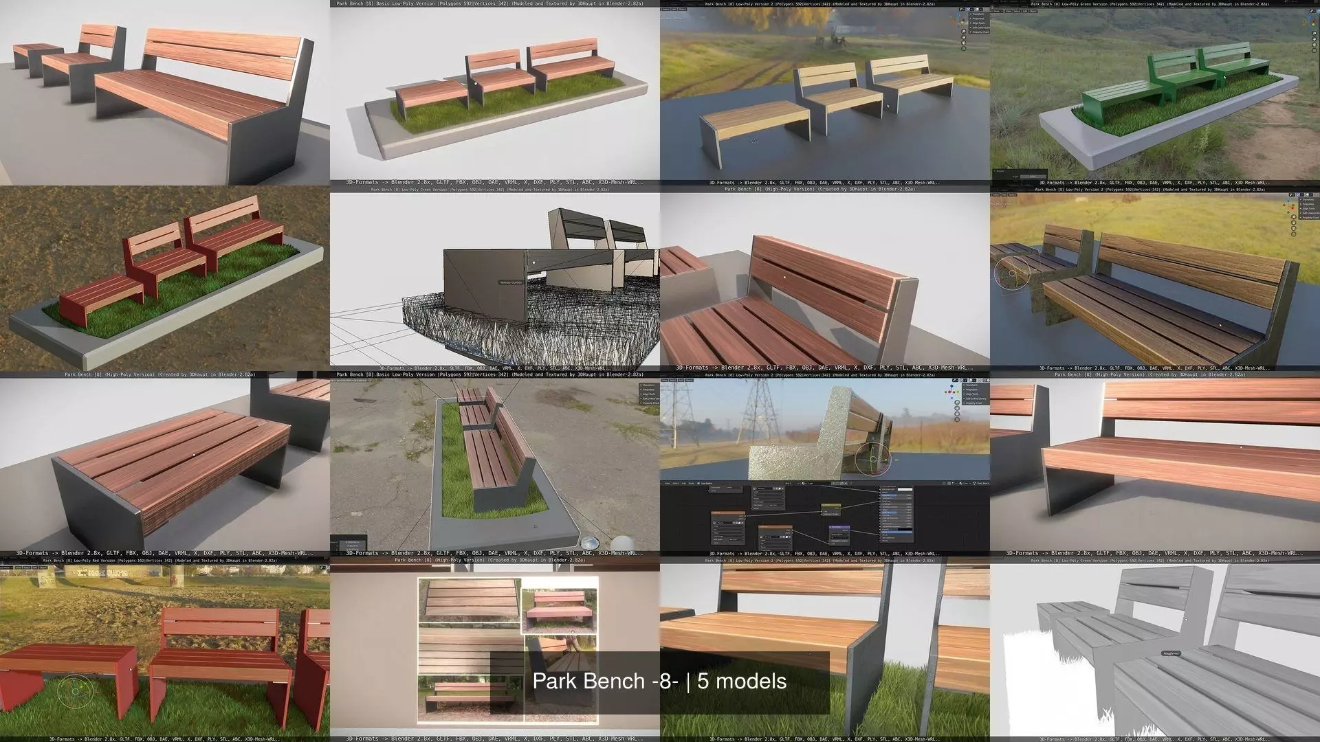 Park Bench -8- 3D Model Collection_0