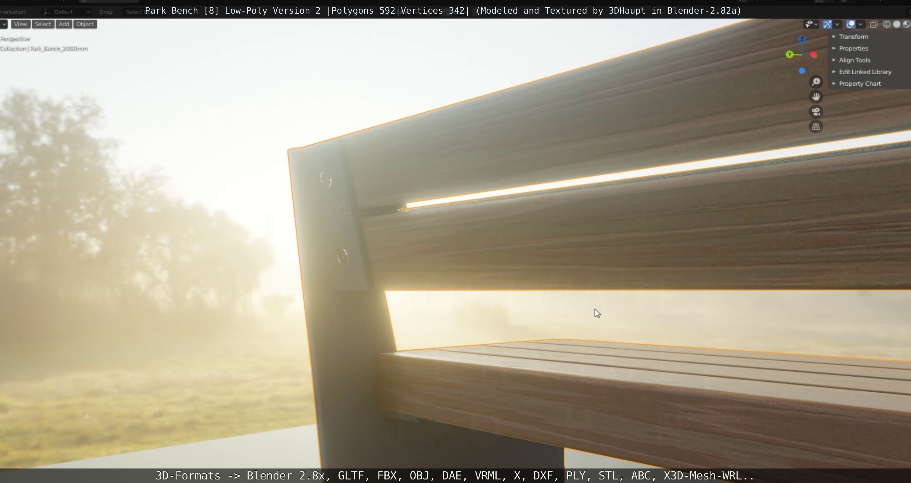 Park Bench -8- 3D Model Collection_83