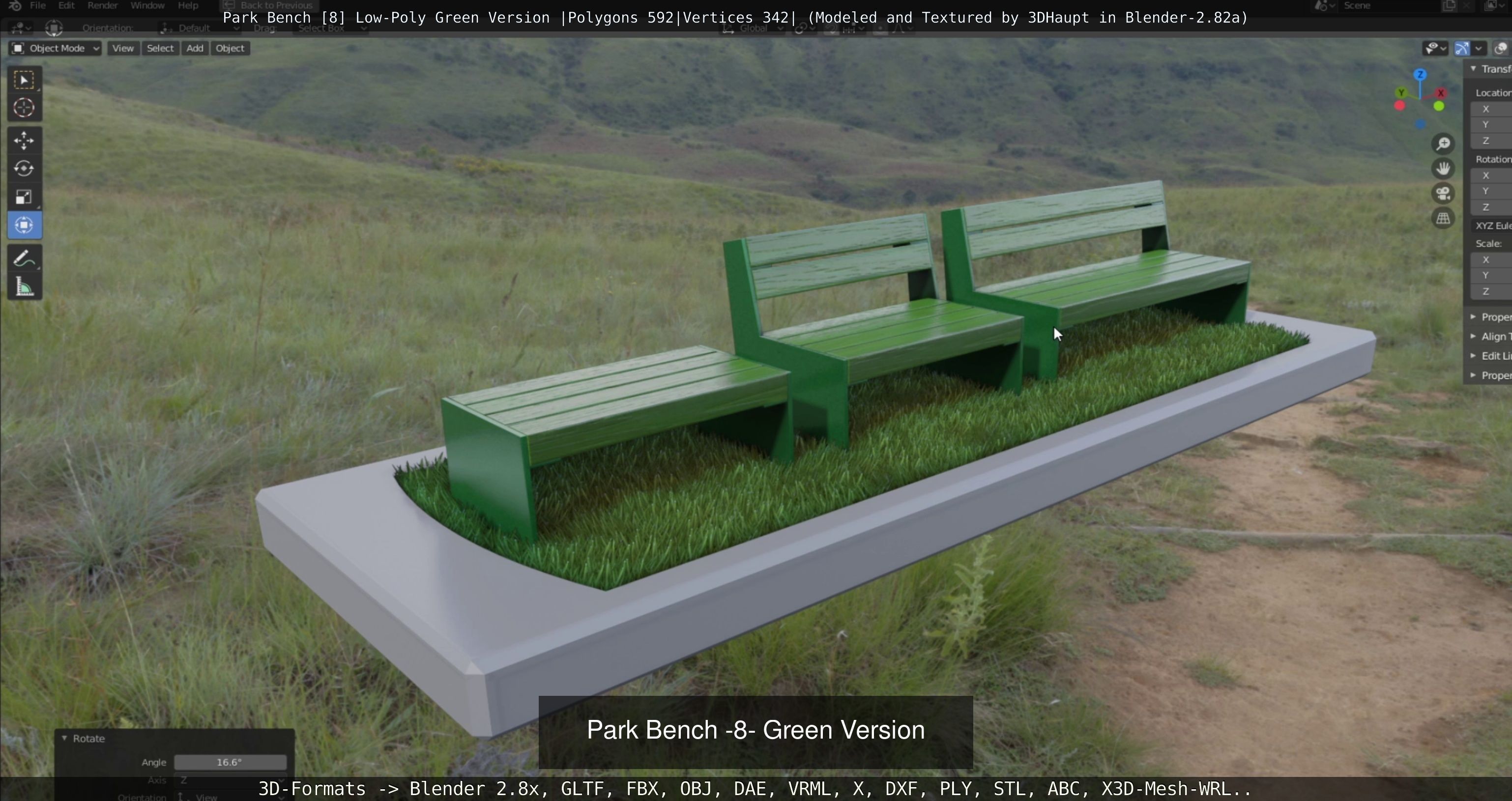 Park Bench -8- 3D Model Collection_9