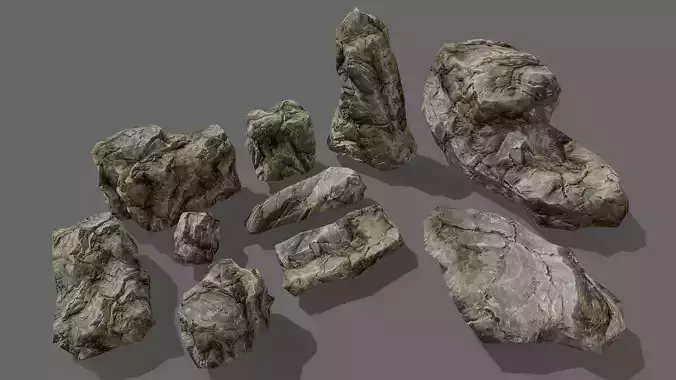 Useful rocks pack lowpoly