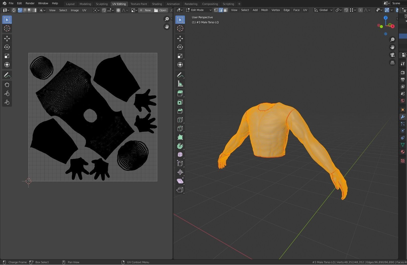Man Torso - Low Poly Model Free 3D model_7