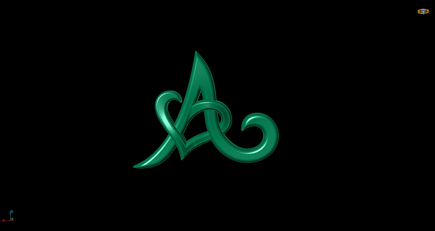 Pendant A letter g 3D print model_11