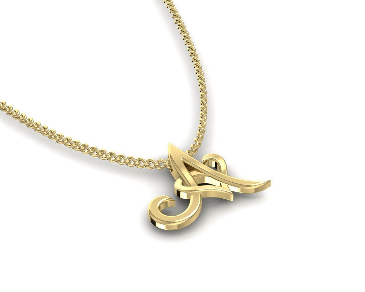 Pendant A letter g 3D print model_1