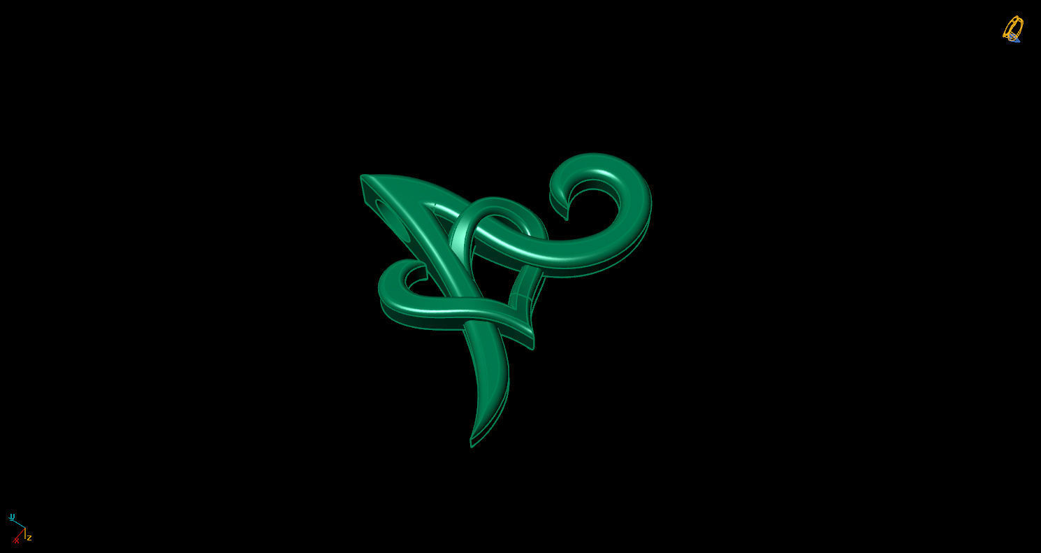 Pendant A letter g 3D print model_10