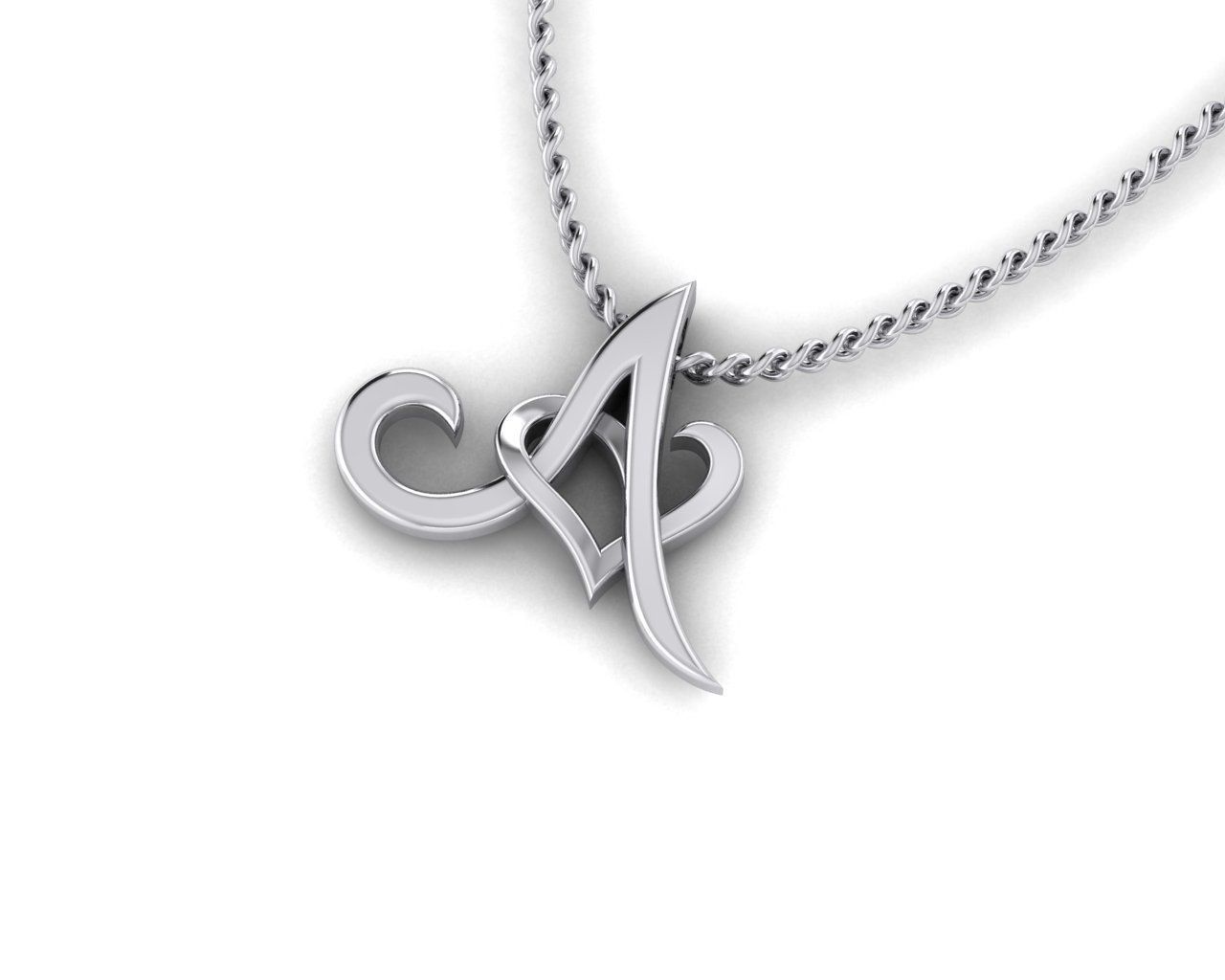 Pendant A letter g 3D print model_2