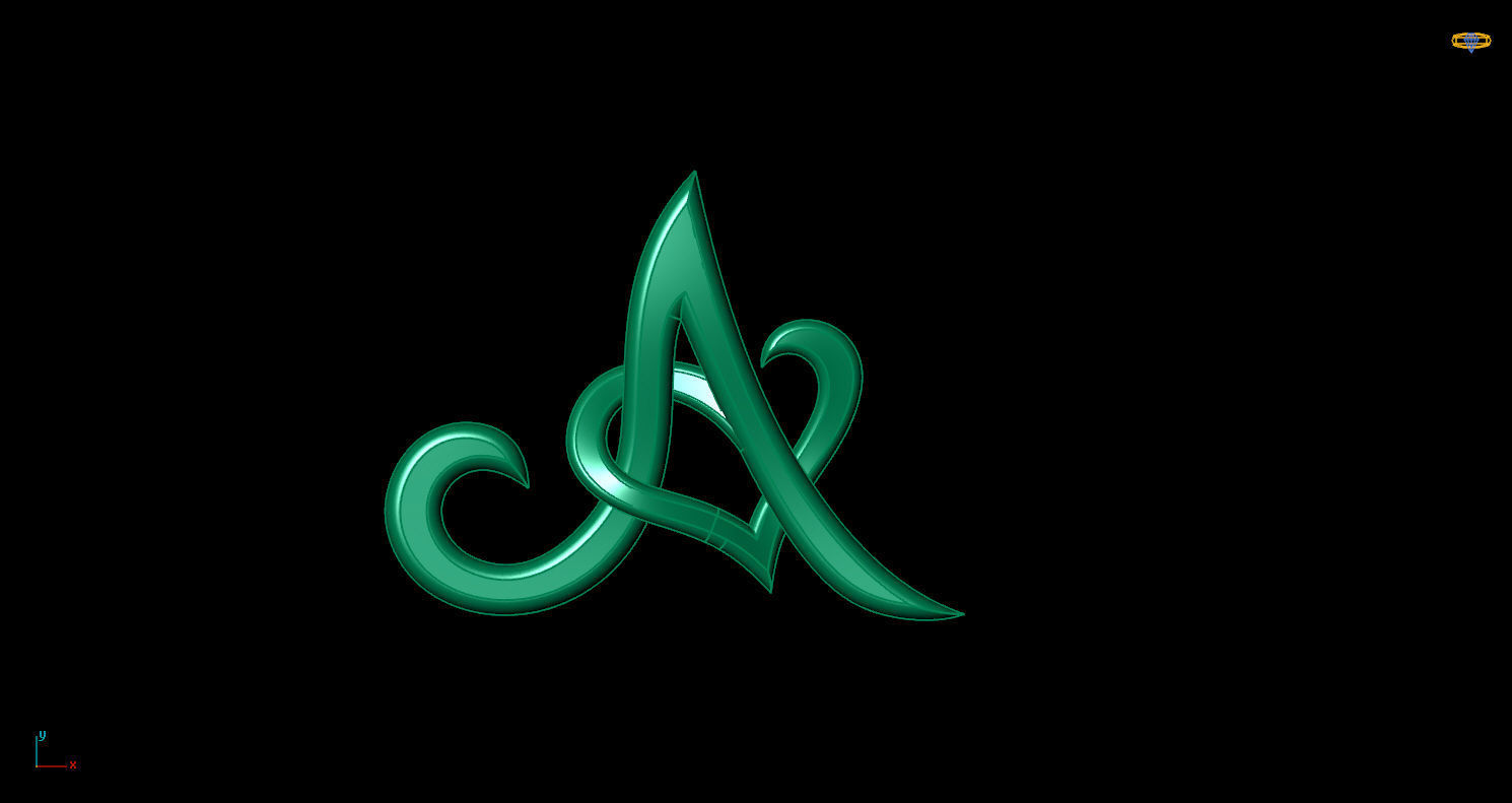 Pendant A letter g 3D print model_6