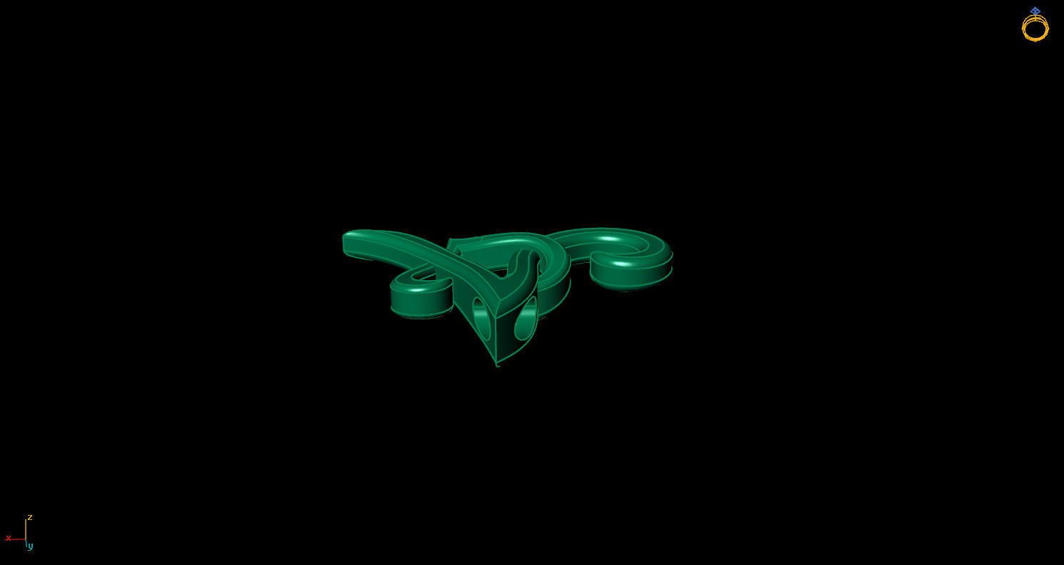 Pendant A letter g 3D print model_8