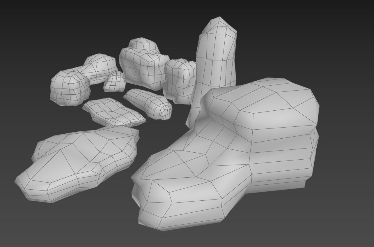 Useful volcanic rocks pack lowpoly Low-poly 3D model_7