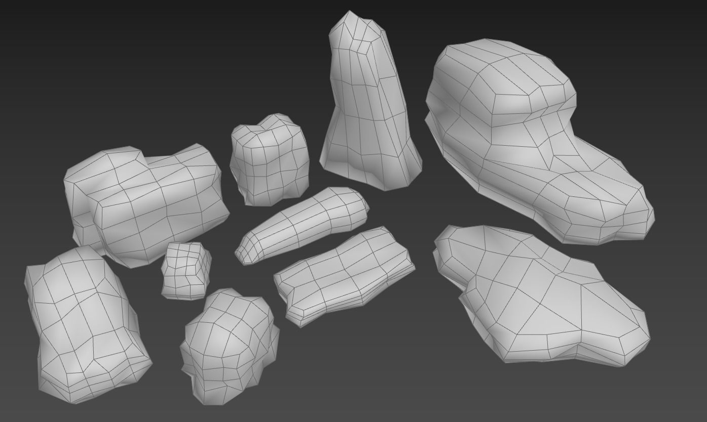 Useful volcanic rocks pack lowpoly Low-poly 3D model_5