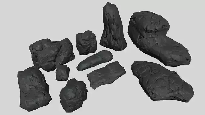 Useful volcanic rocks pack lowpoly