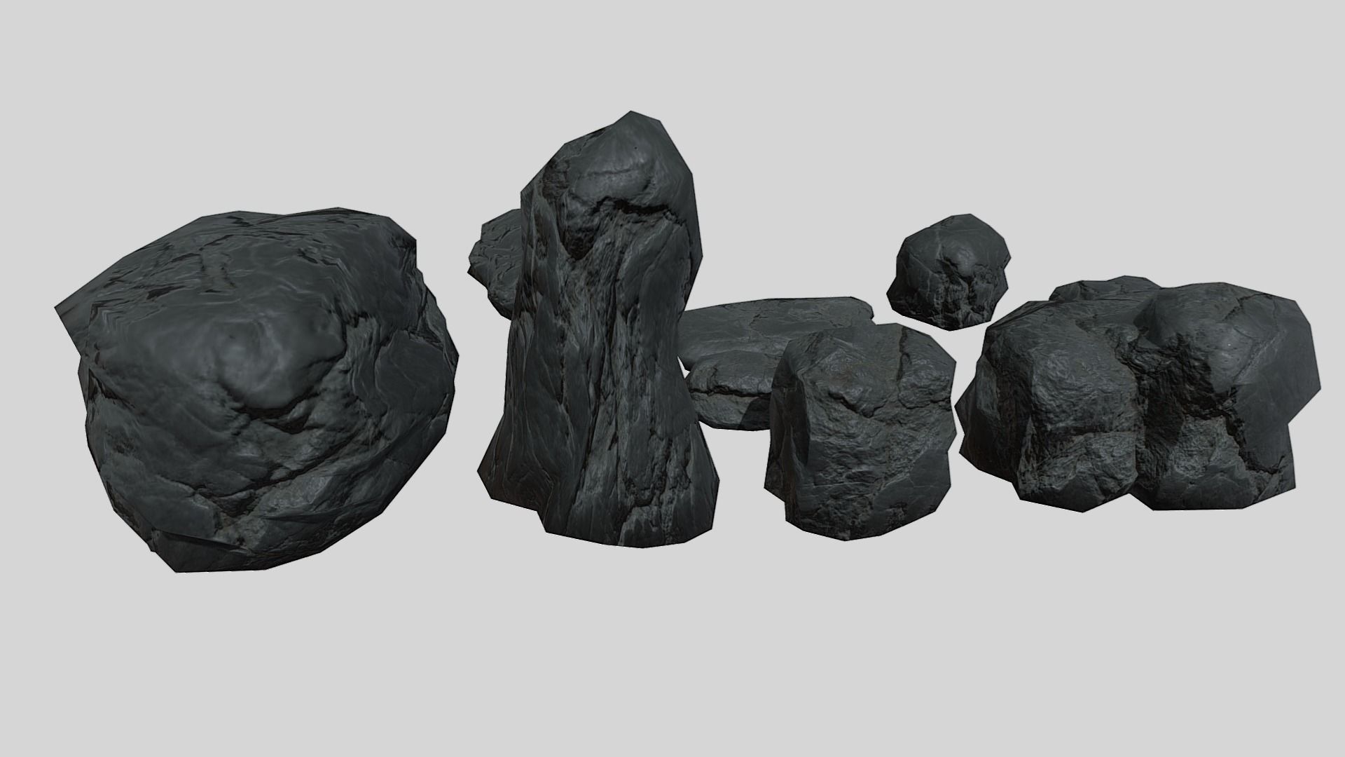 Useful volcanic rocks pack lowpoly Low-poly 3D model_3