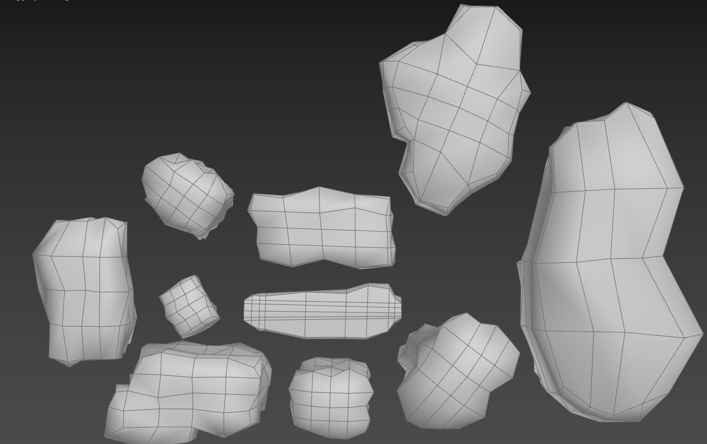 Useful volcanic rocks pack lowpoly Low-poly 3D model_6