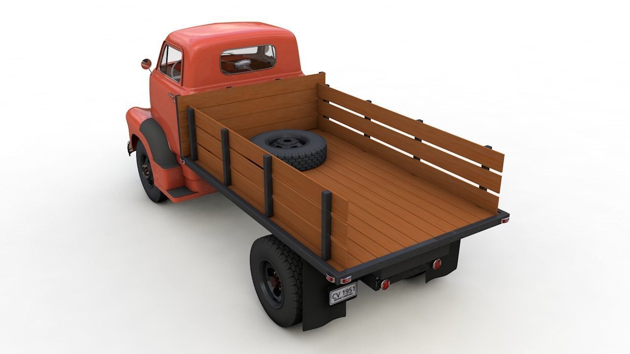 CHEVY 6400 COE FLATBED TRUCK 1954 3D model_5