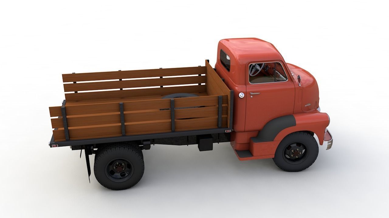 CHEVY 6400 COE FLATBED TRUCK 1954 3D model_6