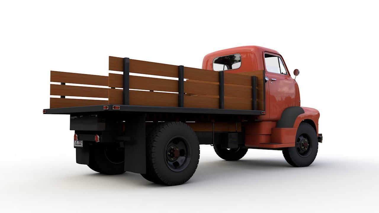 CHEVY 6400 COE FLATBED TRUCK 1954 3D model_15