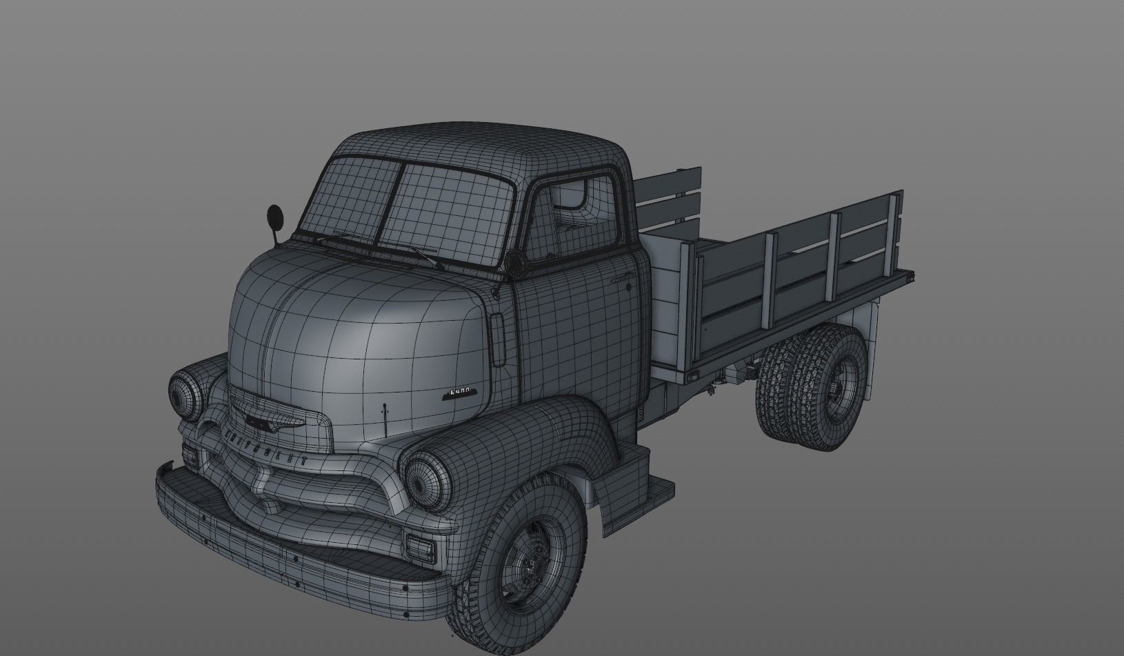 CHEVY 6400 COE FLATBED TRUCK 1954 3D model_18