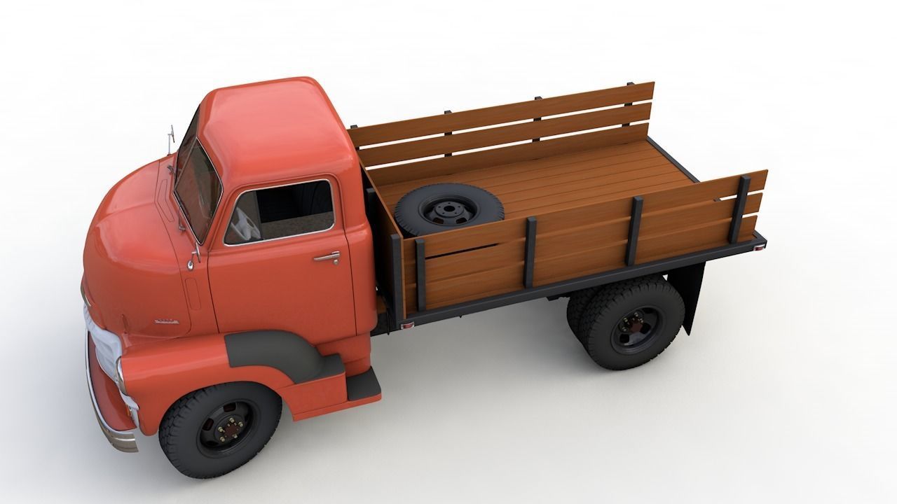 CHEVY 6400 COE FLATBED TRUCK 1954 3D model_14