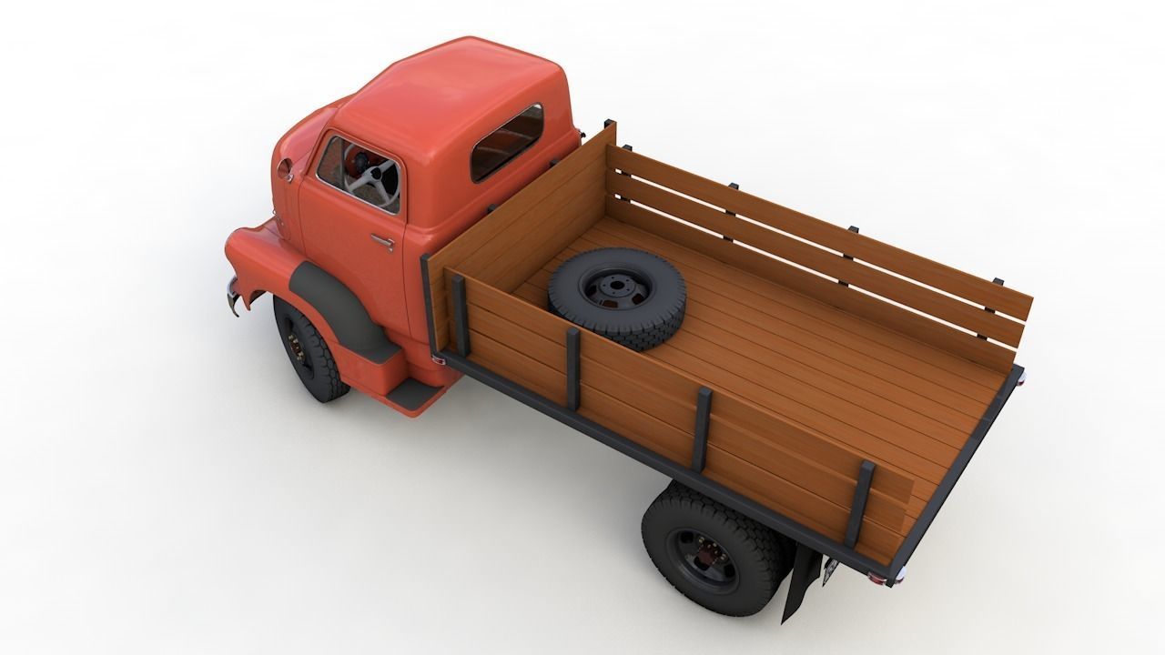 CHEVY 6400 COE FLATBED TRUCK 1954 3D model_16