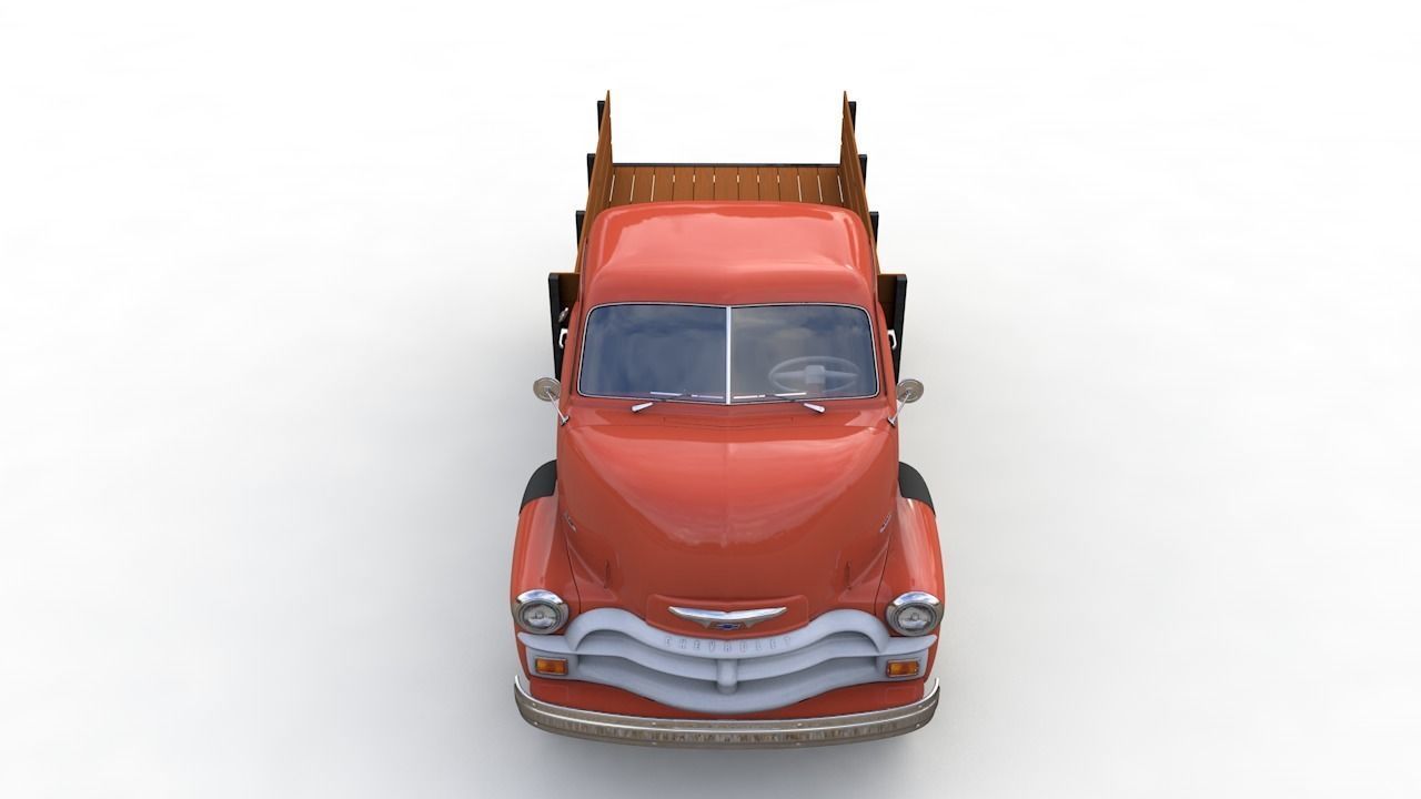 CHEVY 6400 COE FLATBED TRUCK 1954 3D model_8