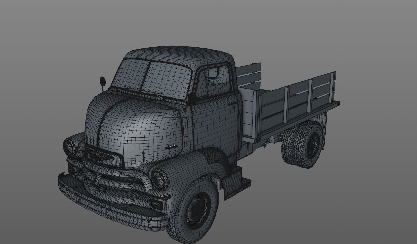 CHEVY 6400 COE FLATBED TRUCK 1954 3D model_19