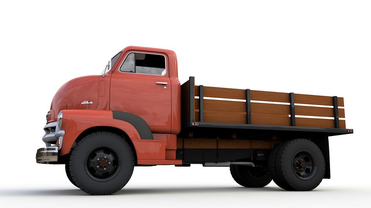 CHEVY 6400 COE FLATBED TRUCK 1954 3D model_13